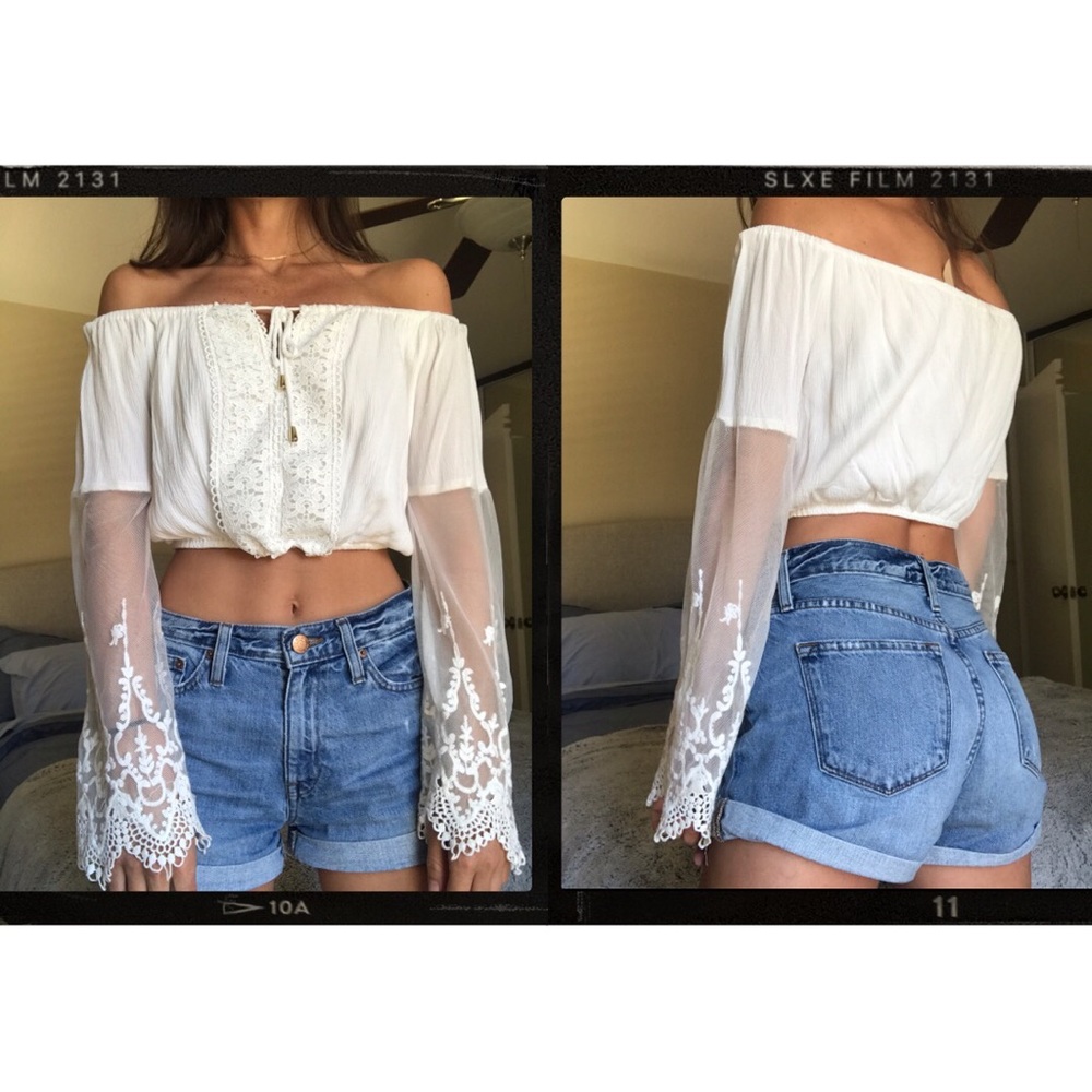 Boho lace crop top